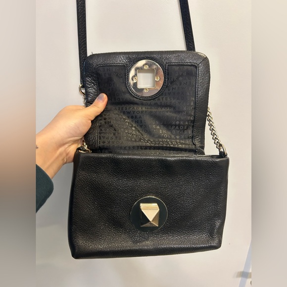 Kate Spade Astor Court Naomi Metallic Quilted Black Shoulder Bag - Picture 11 of 11